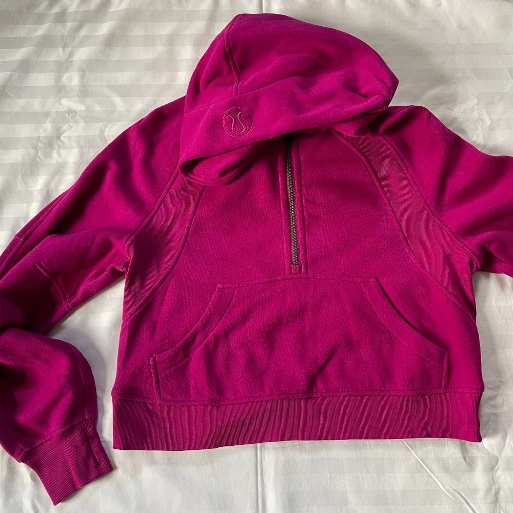 Lululemon Scuba Oversized 1/2 Zip Hoodie Ripened Raspberry XS/S